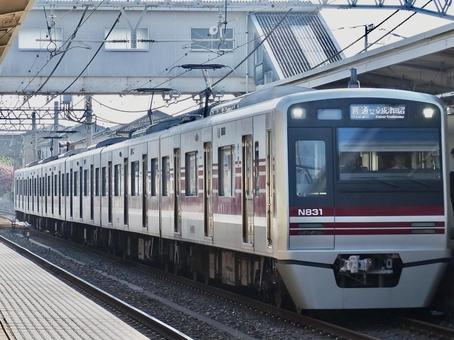 京成松戸線 N800形 N838編成 京成松戸線 N800形 N838編成 松戸線,京成松戸線,n800形の写真素材