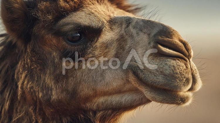 ラクダの穏やかな表情のクローズアップ ラクダ,動物,顔の写真素材