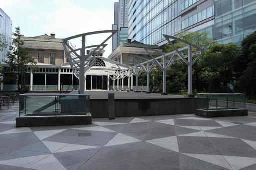 新橋 旧新橋停車場 新橋 旧新橋停車場 新橋,旧新橋停車場,0哩標識の写真素材