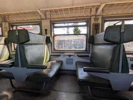 ブルガリアの電車の座席の写真