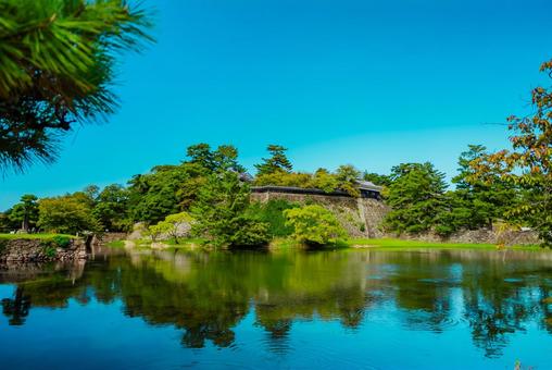 【島根】国宝松江城 島根,松江,川の写真素材