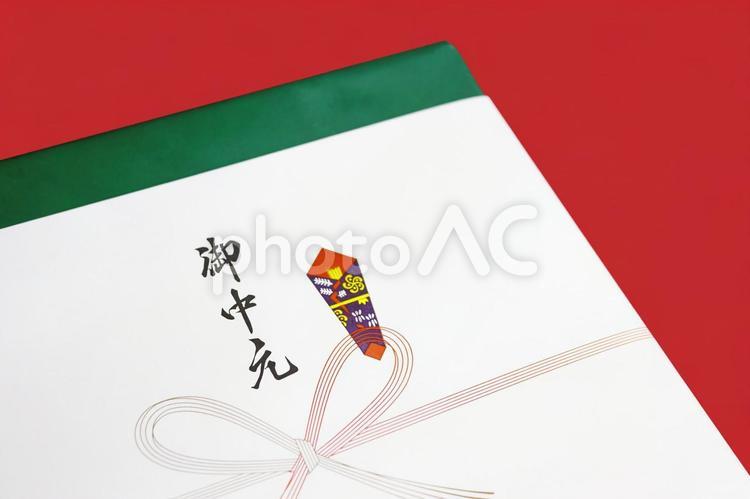 斜めから見たお中元の箱の画像 お中元,御中元,ギフトの写真素材