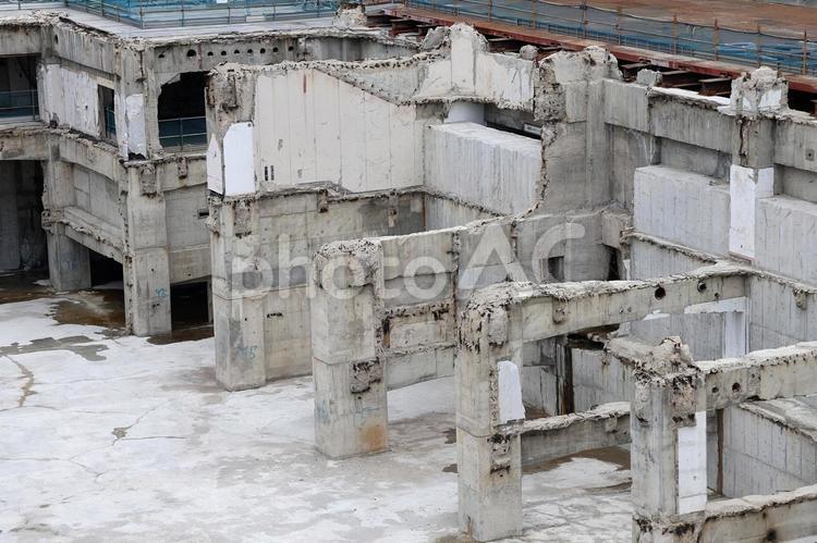 大規模解体現場04 大規模解体,高層建造物,現場の写真素材
