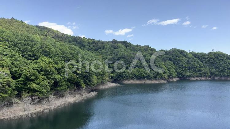 空と河川　日本風景　栃木県　那須塩原市 川,栃木県,那須塩原市の写真素材
