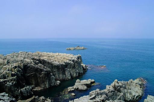 東尋坊7 東尋坊,柱状節理,日本海の写真素材