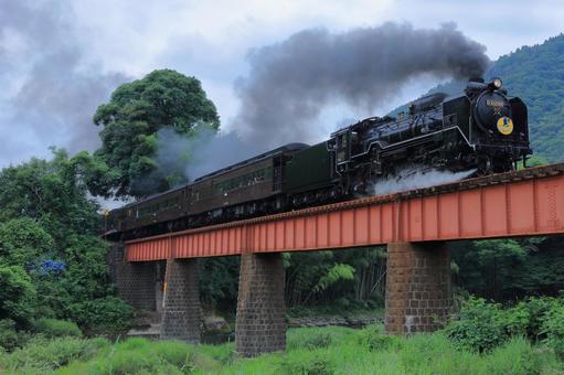 SL山口号_長門峡 4 SL山口号_長門峡 4 sl,d51,山口号の写真素材