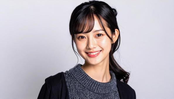 カットモデル笑顔の女性 カットモデル笑顔の女性の写真