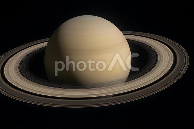土星と壮麗な環 土星,環,惑星の写真素材
