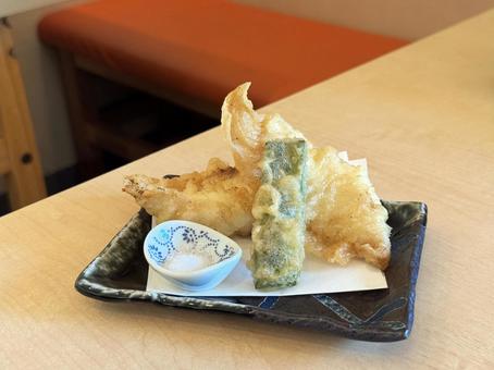 ヒラメの天ぷら 天ぷら,天婦羅,和食の写真素材