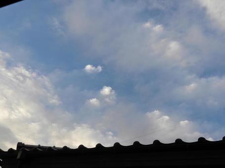 夏空 夏空 クモ,模様,空の写真素材