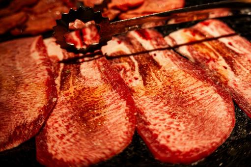Beef tongue arranged on a plate, JPG