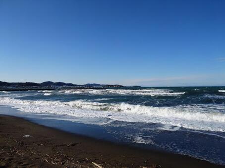 館山の海(冬) 海,冬の海,館山の写真素材