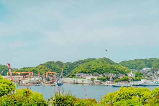 【長崎】グラバー園からの長崎市内の街並み グラバー園,長崎,晴天の写真素材
