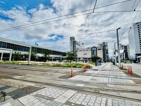 Scenery in front of Toyama Station, JPG