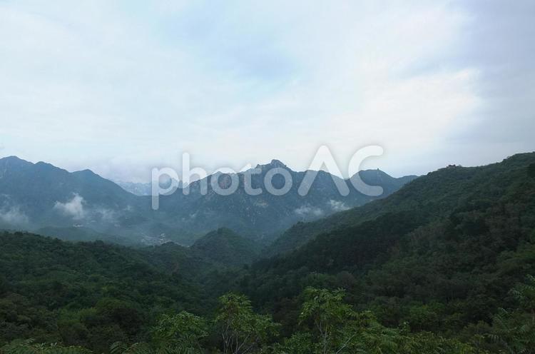 万里の長城からの眺め 中国,中華人民共和国,外国の写真素材