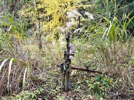 かかしのマネキン かかし,マネキン,頭部の写真素材