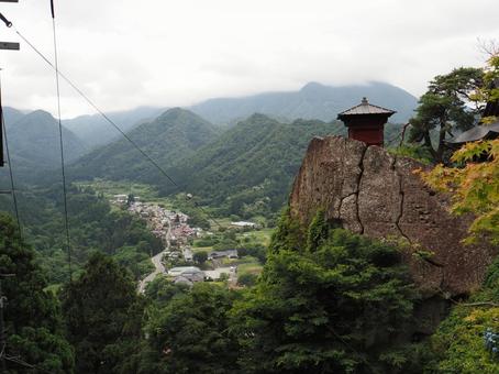 立石寺・山寺から見下ろす街並み 立石寺,山寺,山形の写真素材
