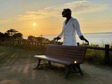 Sunset at Tojinbo and the Dinosaur Doctor, JPG