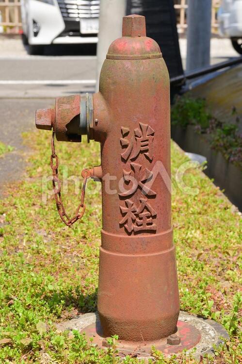 宮城県富谷市　古びた消火栓 富谷市,消火栓,消火設備の写真素材
