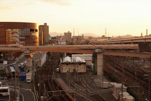 街の夕景 街の夕景 夕景,晴れ,町並みの写真素材