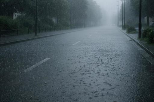 降水量10mmの雨の様子の写真