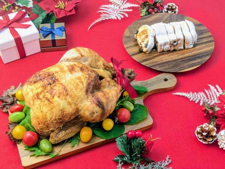 冬イメージ（クリスマス）チキン16 クリスマス,クリスマスイブ,冬の写真素材