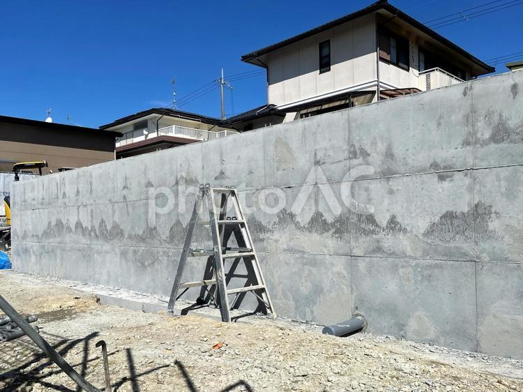建築現場５・基礎コンクリート 基礎工事,建築現場,建設現場の写真素材