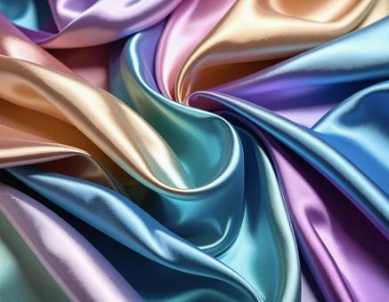 カラフルで鮮やかなサテン生地テクスチャの写真