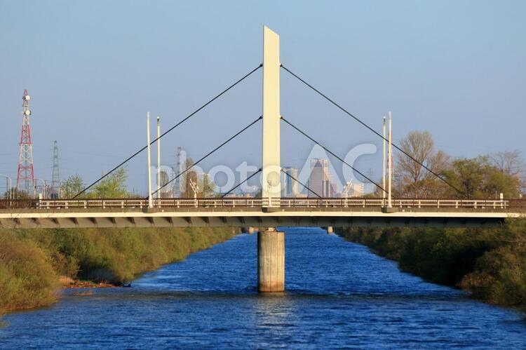 橋と街並 橋,川,水域の写真素材
