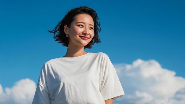 青空の下で輝く自然な美しさ 青空の下で輝く自然な美しさの写真