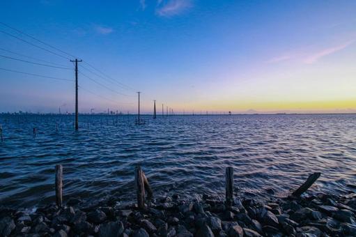 Underwater electric pole, JPG