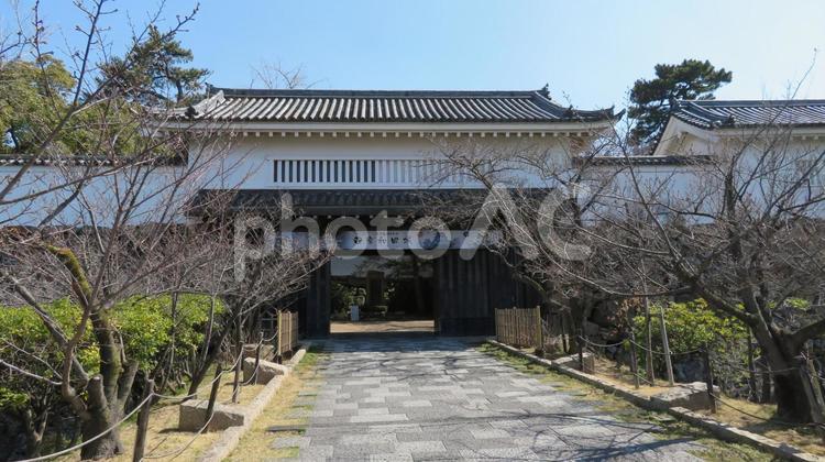 岸和田城　大手櫓門　復興 岸和田城,千亀利城,平城の写真素材