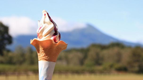 開田高原で食べたソフトクリーム 開田高原で食べたソフトクリームの写真