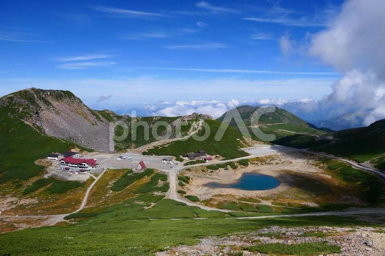 中部山岳国立公園、乗鞍高原と鶴ヶ池。 中部山岳国立公園,乗鞍,畳平の写真素材