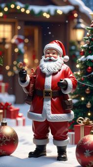 サンタクロースの置物 クリスマス サンタクロースの置物 クリスマスの写真
