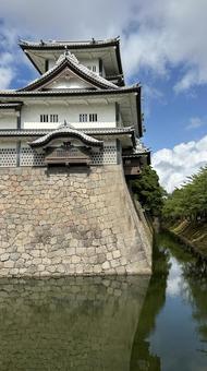 お城の石垣 快晴,昭和,旅の写真素材
