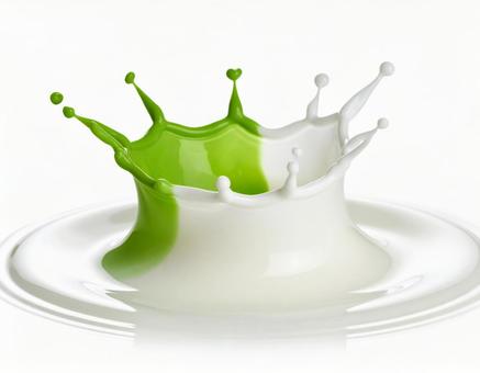 抹茶ミルクのミルククラウン 抹茶ミルクのミルククラウンの写真