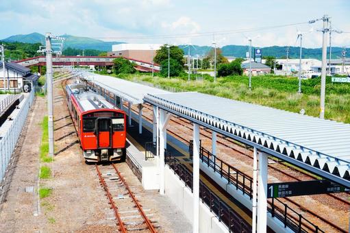 男鹿線の電車 男鹿線の電車 男鹿線,電車,男鹿駅の写真素材
