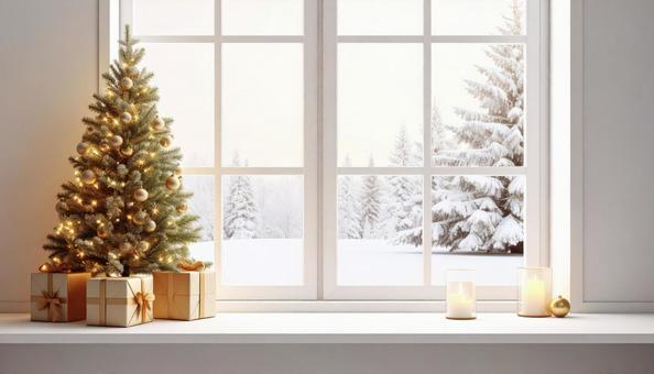 クリスマスの窓辺 クリスマスの窓辺の写真