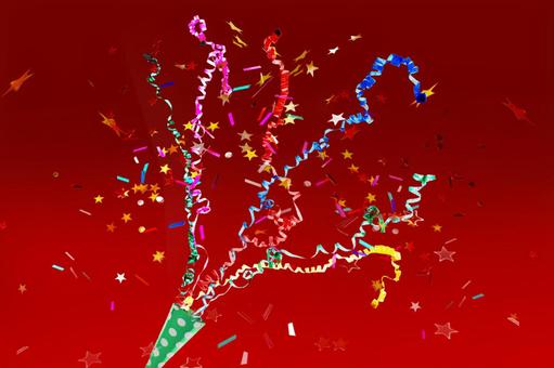 飛び散ったパーティークラッカー3 パーティークラッカー,パーティー,スタジオ撮影の写真素材