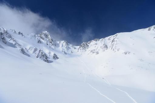 木曽駒ケ岳 雪山,雪,登山の写真素材