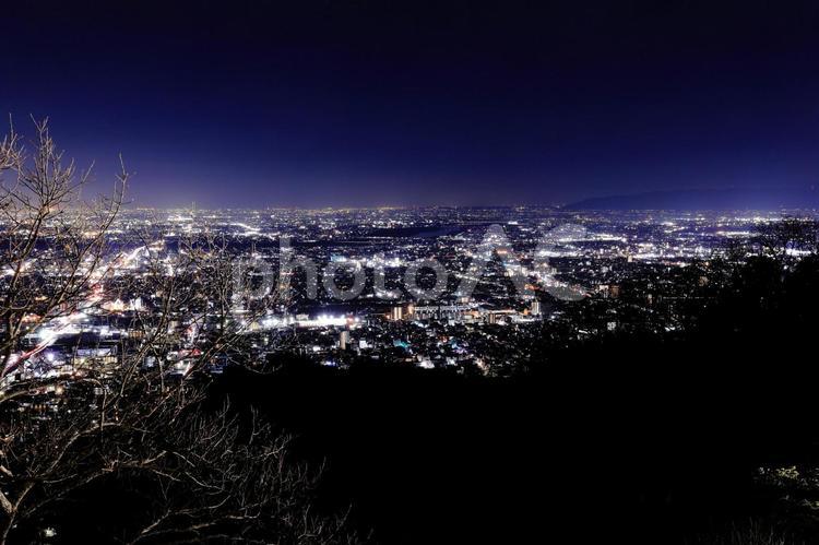綺麗に撮れた金華山からの夜景 金華山,夜,ライトアップの写真素材