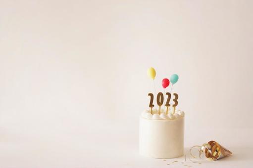 新年ケーキのミニチュア(2023年) 新年ケーキのミニチュア(2023年) 年賀状,2023,お正月の写真素材