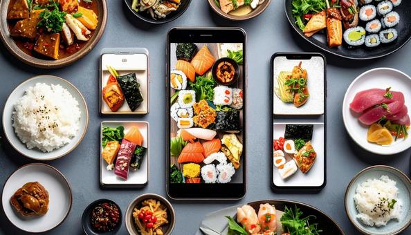 携帯からメニューを注文するの写真