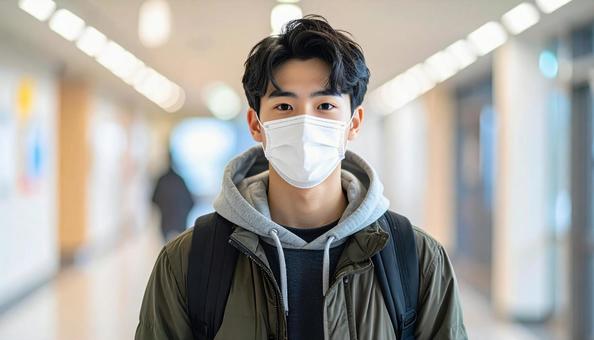 マスクをつける人 マスクをつける人の写真