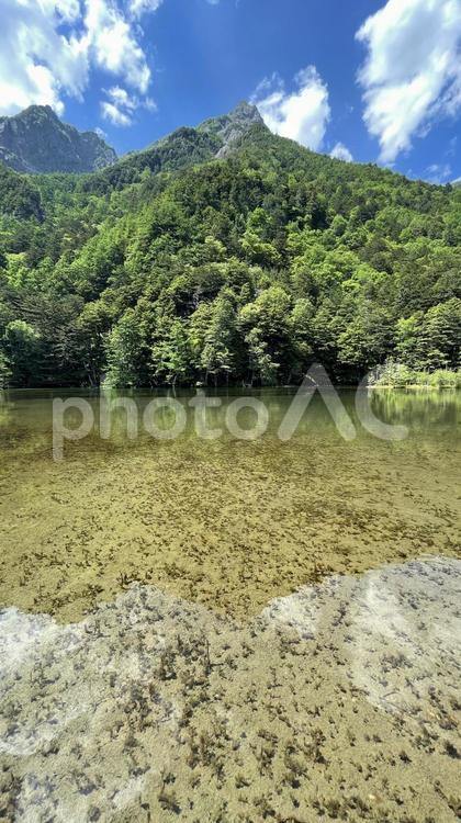 長野県の絶景！美しい上高地の明神池 景勝地,河川,長野県の写真素材