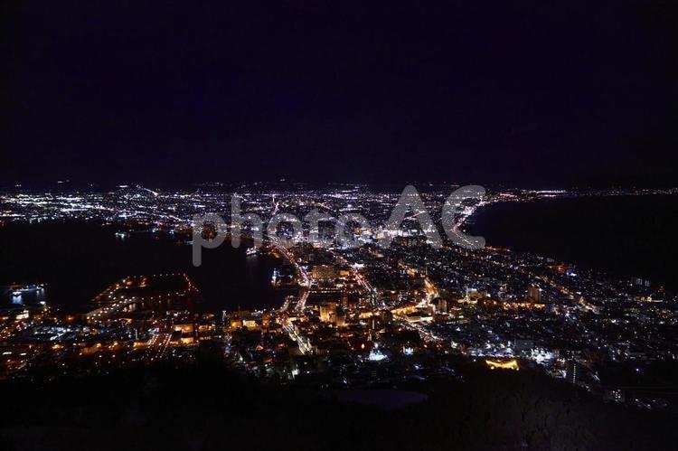 函館山の夜景 函館山,日本三大夜景,夜の写真素材