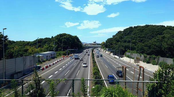 東名高速道路 大和トンネル付近 大和市 東名高速道路,大和トンネル,交通の写真素材