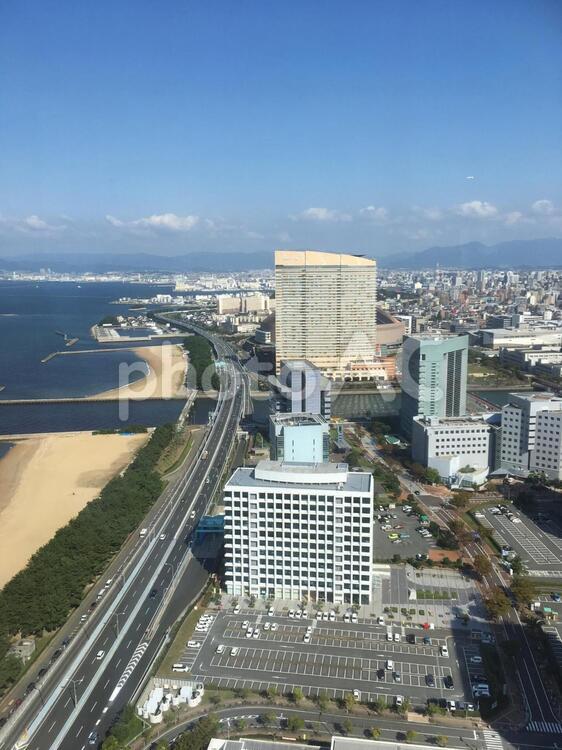 福岡タワーからの眺め 都市,旅,交通量の写真素材