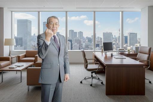 社長室と社長 社長室と社長 経営者,シニア男性,ビジネスマンの写真素材